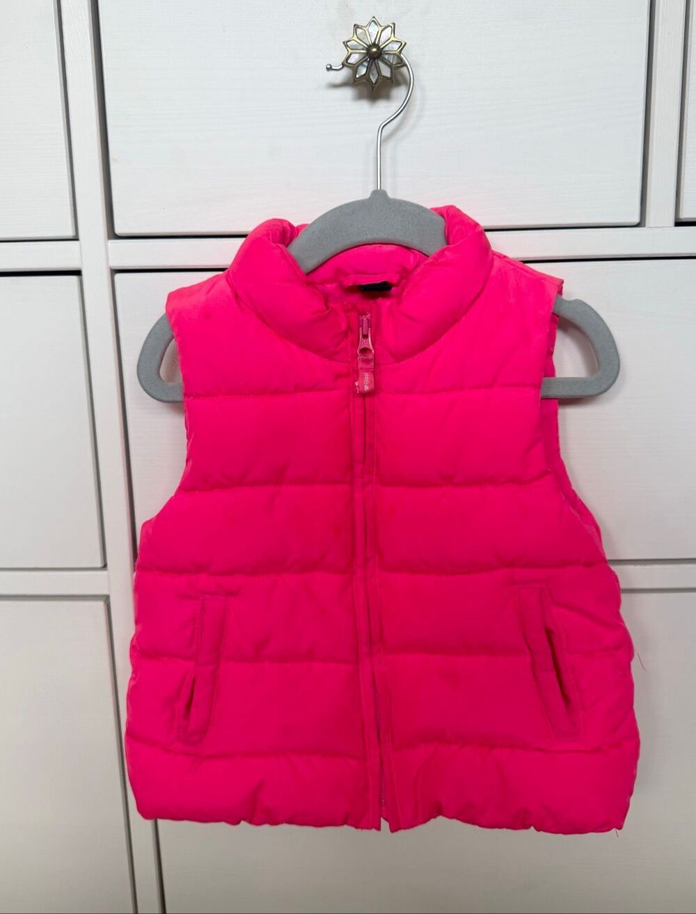 GAP 2 Toddler Girl Neon Pink Puffer Vest Jacket